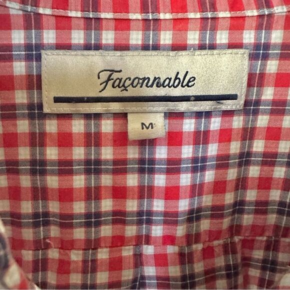 Faconnable red check short sleeved button down shirt - Picture 4 of 9